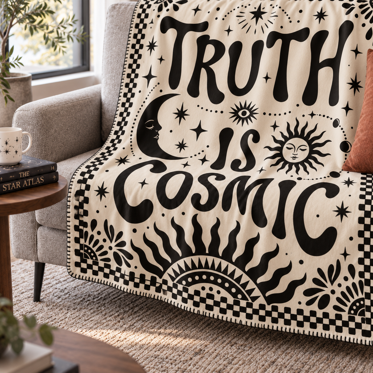 Cosmic Truth Polar TV Battaniyesi — Dikiş yakın plan · Ekim 2026