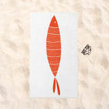 Orange Fish - Turuncu Balıklı Plaj Havlusu