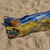 Wheat Field and Crows - Beach Towel