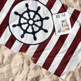 Claret Red Striped Helm - Beach Towel