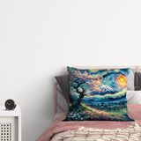 Cherry Blossom / The Starry Night Double Sided Throw Pillow Cover 2 Pieces