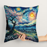 Cherry Blossom / The Starry Night Double Sided Throw Pillow Cover 2 Pieces