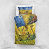 Scythener &amp; Wheat Field and Crows Double Sided Duvet Cover Set