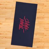 Train Hard / Deep Blue - Red Sports Towel