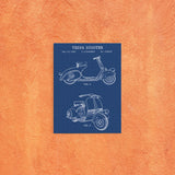 Vespa Blueprint Canvas Print