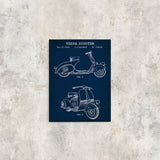 Vespa Navyblue Kanvas Tablo