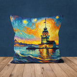 Cherry Blossom / The Starry Night Double Sided Throw Pillow Cover 2 Pieces