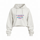 Do Whatever the Fuck Makes You Happy Oversize Crop Hoodie – Beyaz – ön görünüm