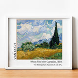 Wheat Field with Cypresses Poster