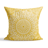 Yellow Bohemian Mandala Çift Taraflı Kırlent Kılıfı 2 Adet