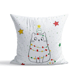 Tombik Yılbaşı Kedileri Çift Taraflı Kırlent Kılıfı Seti