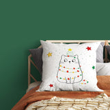 Chubby Christmas Cats Double-Sided Throw Pillow Cover Set