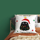 Chubby Christmas Cats Double-Sided Throw Pillow Cover Set