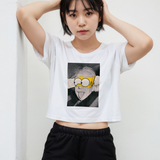 Albert Einstein / Homer Simpson Crop Tişört
