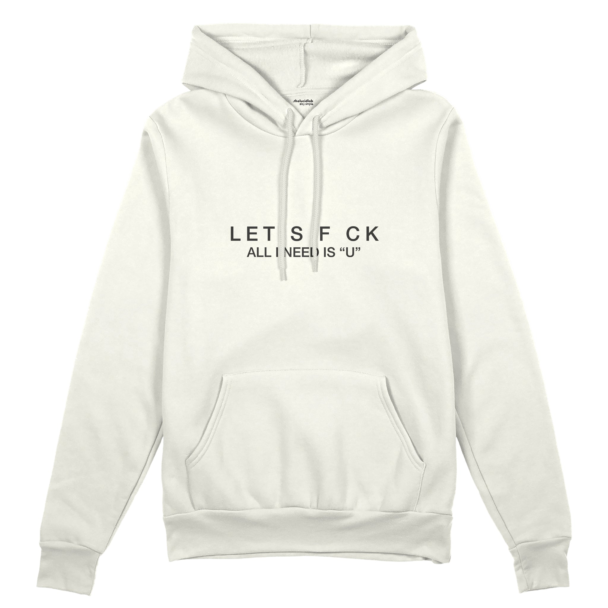 All I Need Is U Oversize Hoodie - Beyaz - ön görünüm