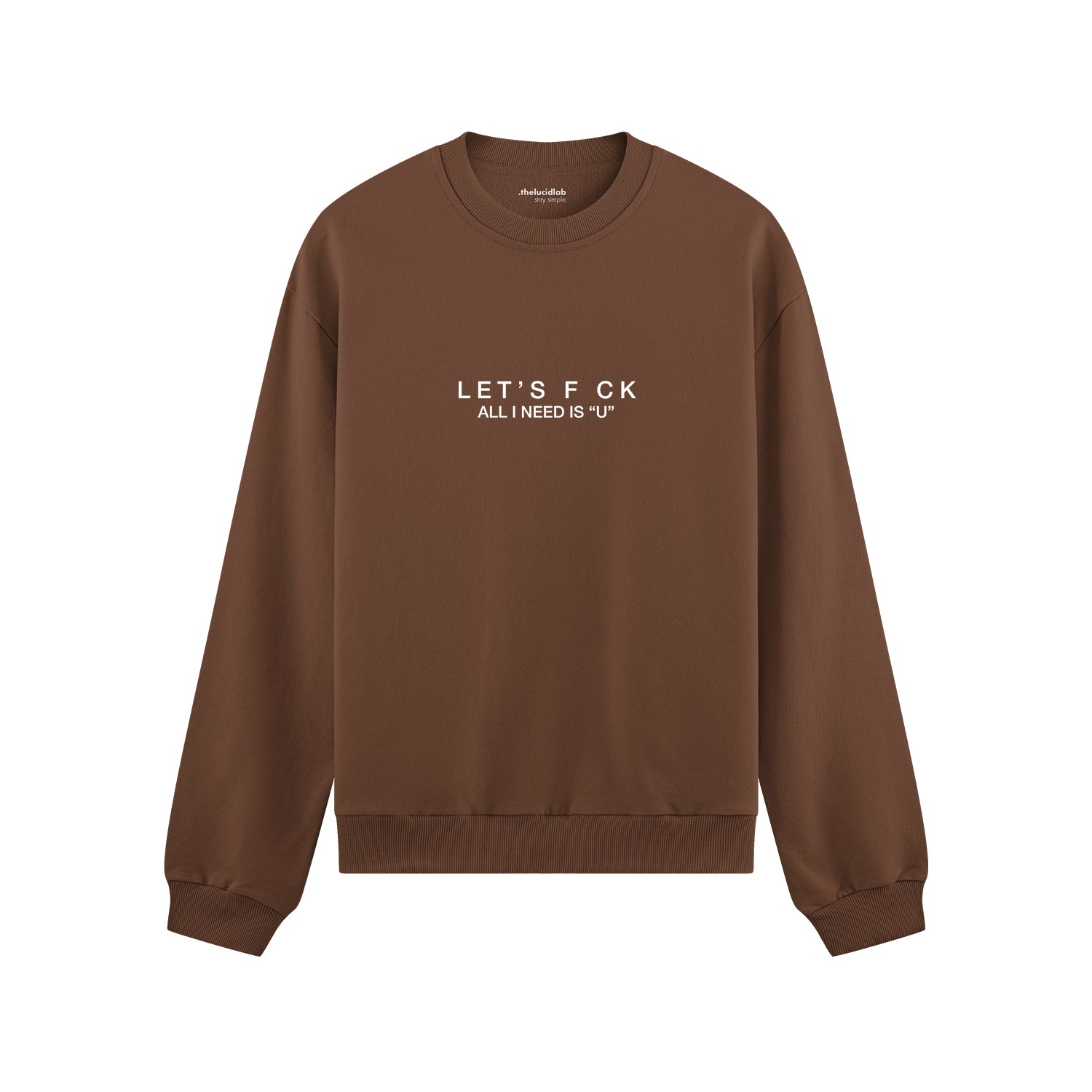 All I Need Is U Oversize Sweatshirt - Kahverengi - ön görünüm