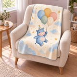 Balloon Hippo Polar Bebek Battaniyesi — Çapraz görünüm