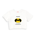 Gay Test - Batman Crop Tişört — Beyaz — Ön baskı
