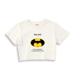 Gay Test - Batman Crop Tişört — Ekru — Ön baskı