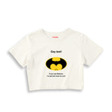 Gay Test - Batman Crop Tişört — Ekru — Ön baskı