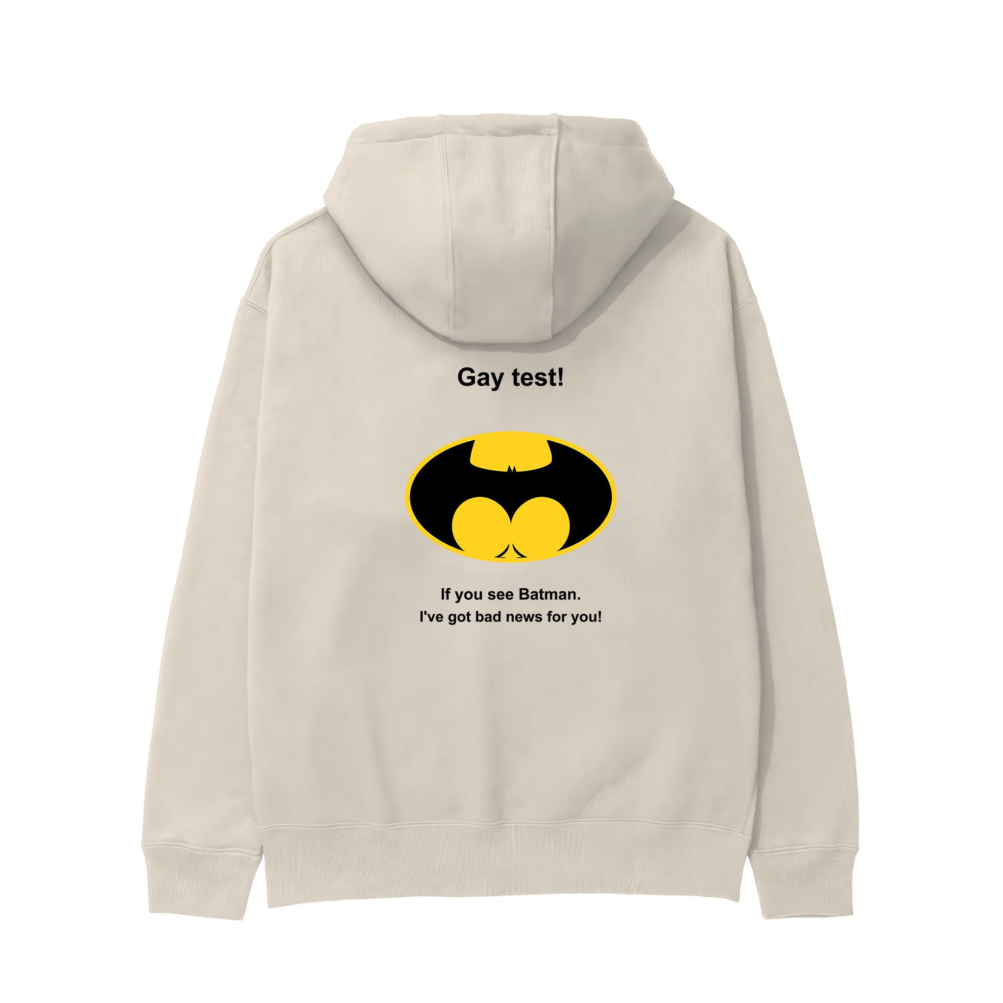 Gay Test - Batman Hoodie — Krem — Arka baskı