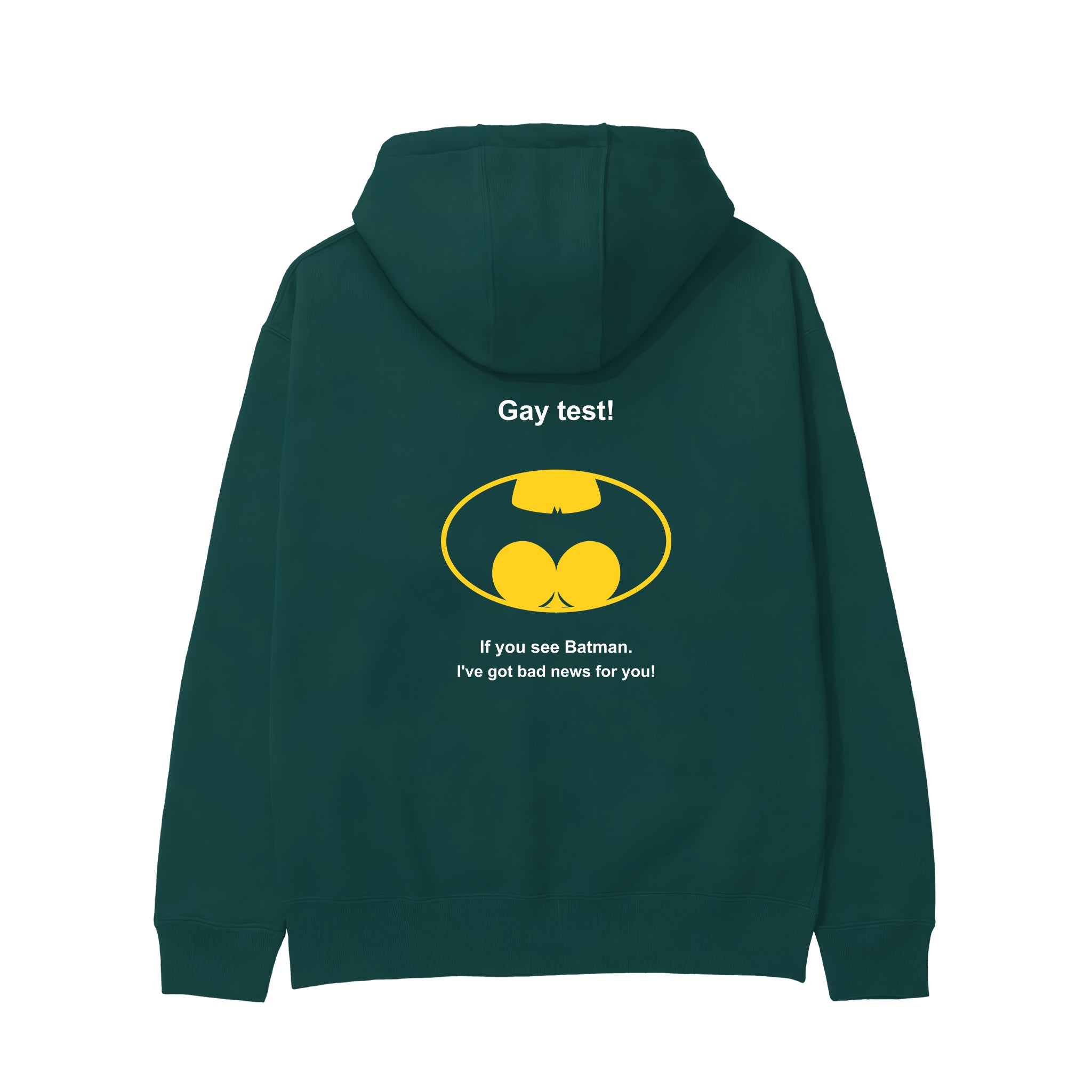 Gay Test - Batman Hoodie — Koyu Yeşil — Arka baskı