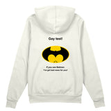 Gay Test - Batman Oversize Hoodie — Beyaz — Arka baskı