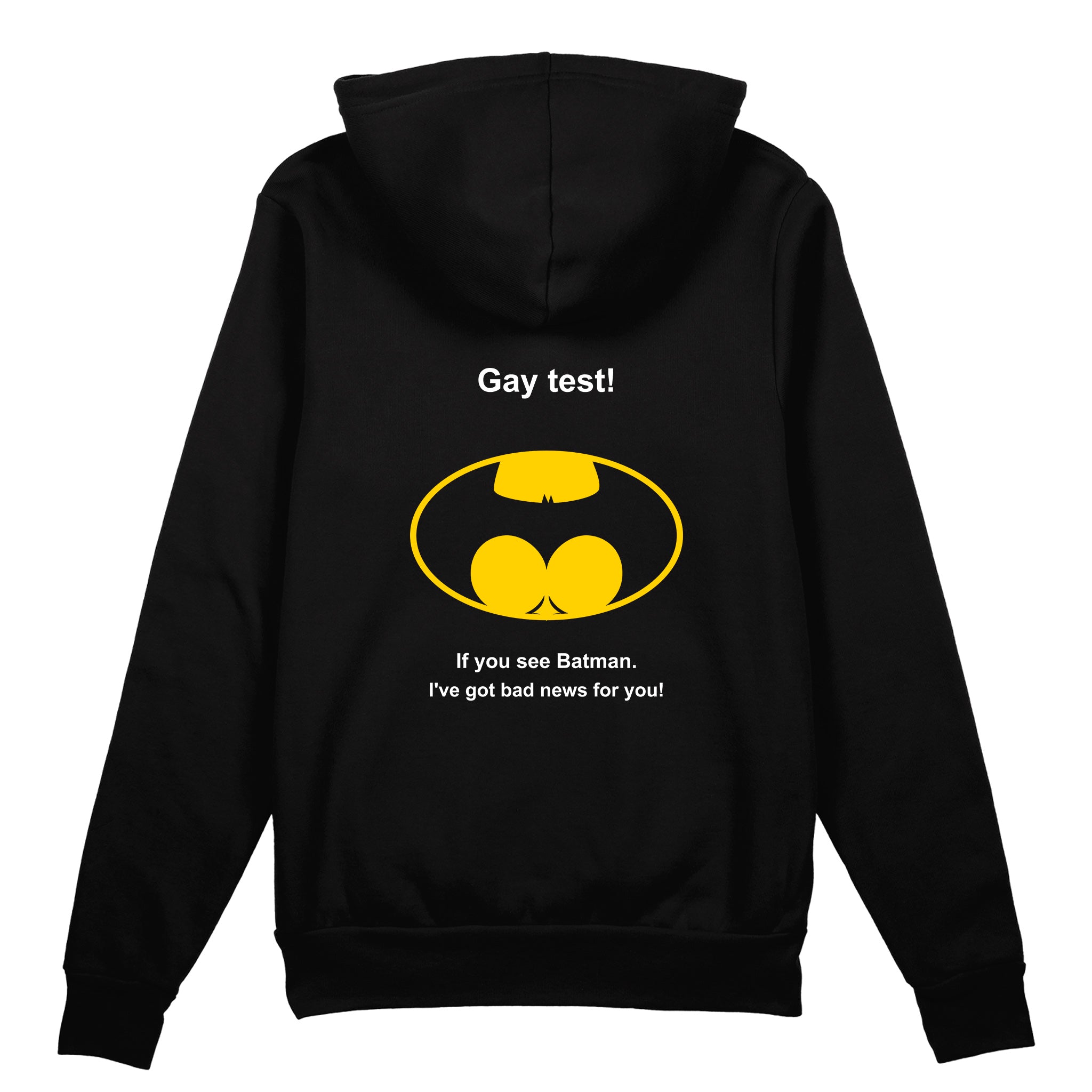 Gay Test - Batman Oversize Hoodie — Siyah — Arka baskı