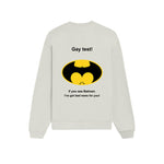 Gay Test - Batman Oversize Sweatshirt — Beyaz — Arka baskı