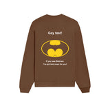 Gay Test - Batman Oversize Sweatshirt — Kahverengi — Arka baskı