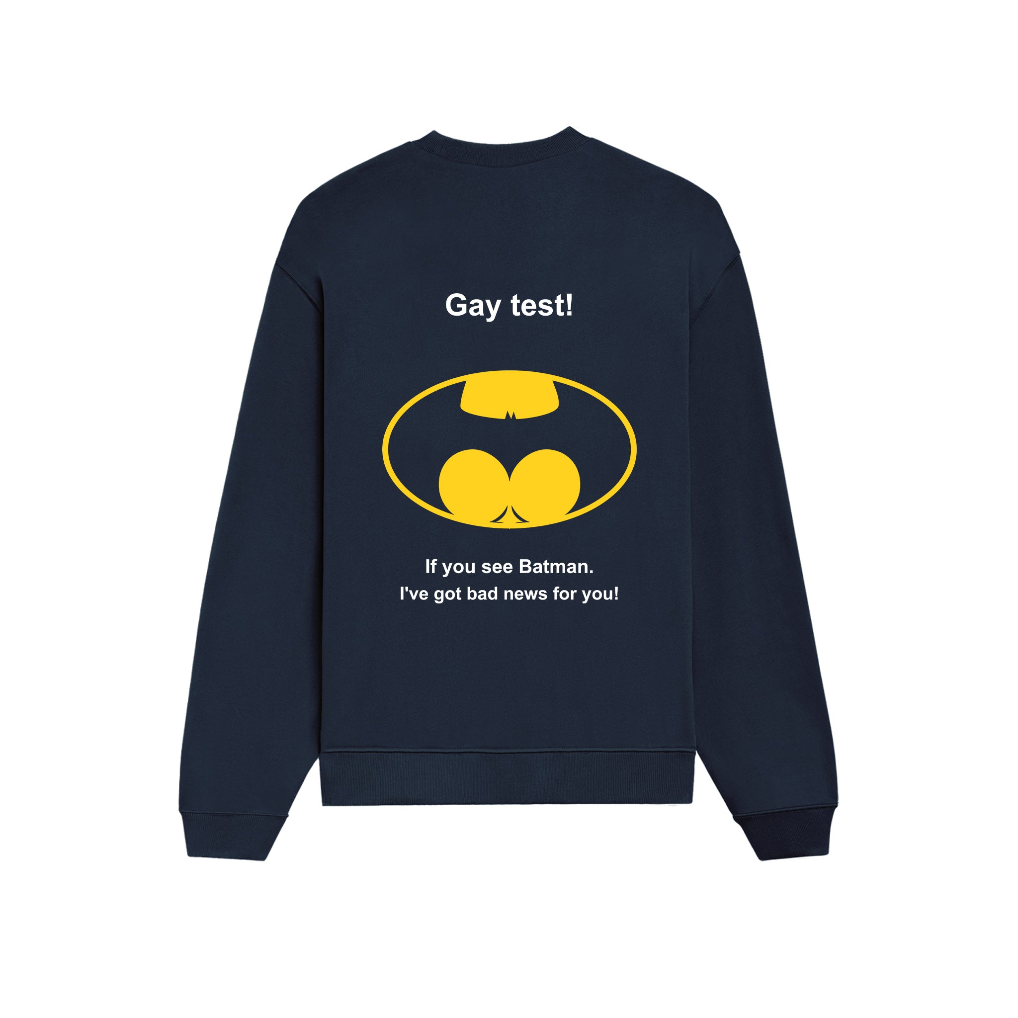 Gay Test - Batman Oversize Sweatshirt — Lacivert — Arka baskı