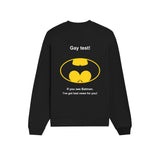 Gay Test - Batman Oversize Sweatshirt — Siyah — Arka baskı