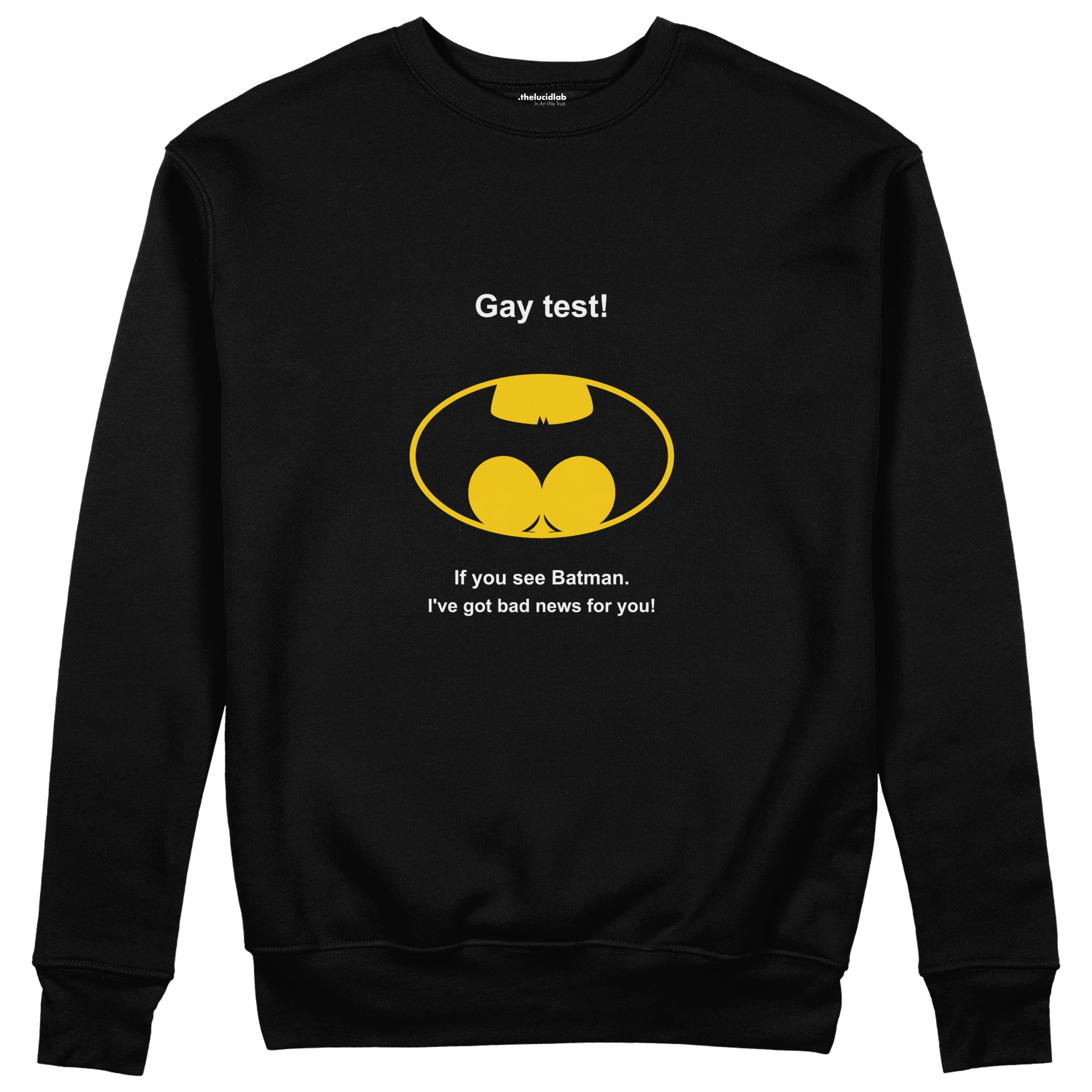 Gay Test - Batman Sweatshirt — Siyah — Ön görünüm