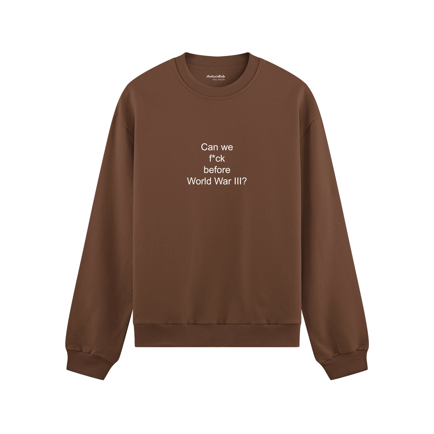 Before World War 3 Oversize Sweatshirt - Kahverengi - ön görünüm