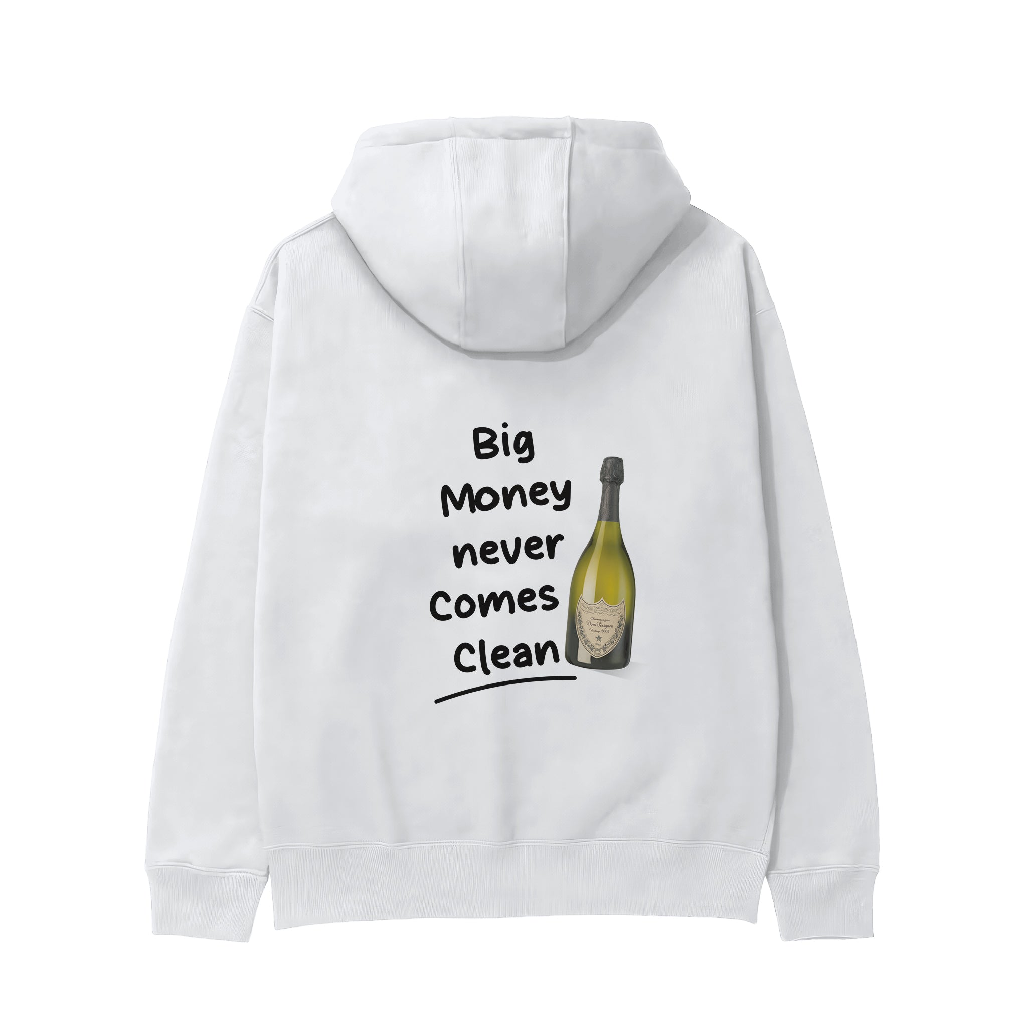Big Money Never Comes Clean Hoodie - Beyaz - arka görünüm