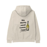 Big Money Never Comes Clean Hoodie - Krem - arka görünüm