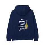 Big Money Never Comes Clean Hoodie - Lacivert - arka görünüm