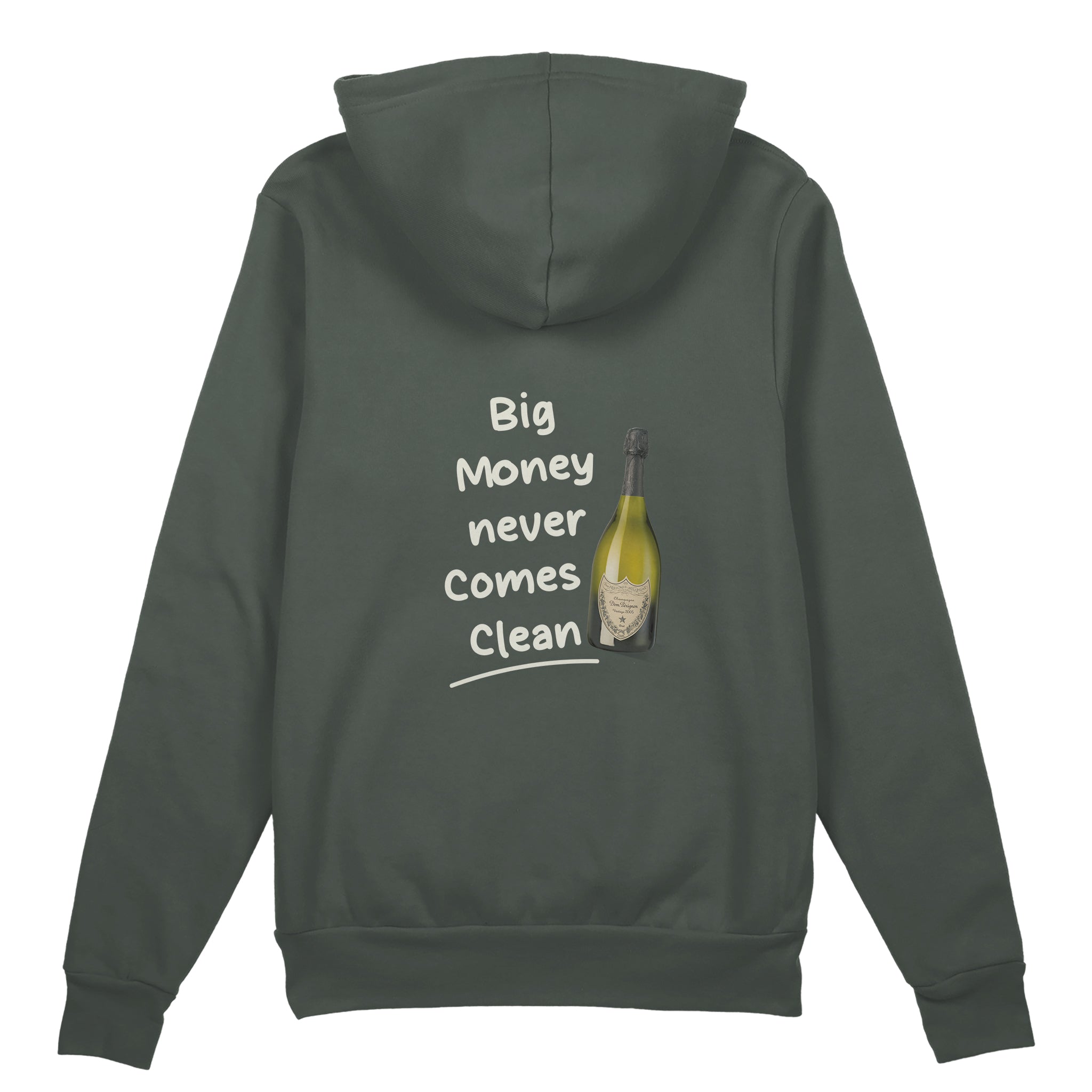 Big Money Never Comes Clean Oversize Hoodie - Antrasit - arka görünüm
