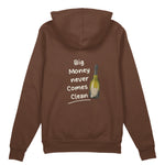 Big Money Never Comes Clean Oversize Hoodie - Kahverengi - arka görünüm
