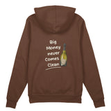Big Money Never Comes Clean Oversize Hoodie - Kahverengi - arka görünüm