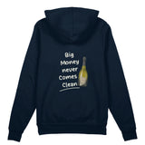 Big Money Never Comes Clean Oversize Hoodie - Lacivert - arka görünüm