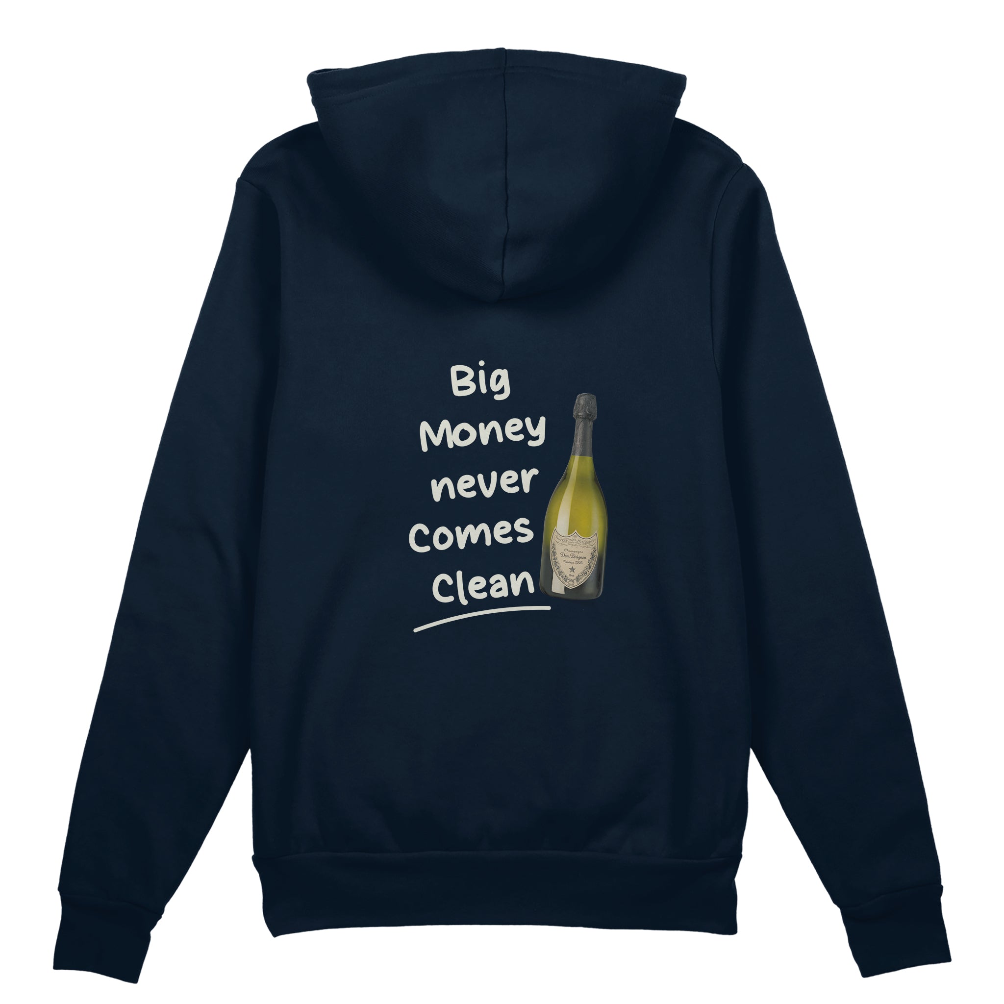 Big Money Never Comes Clean Oversize Hoodie - Lacivert - arka görünüm