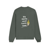 Big Money Never Comes Clean Oversize Sweatshirt - Antrasit - arka görünüm