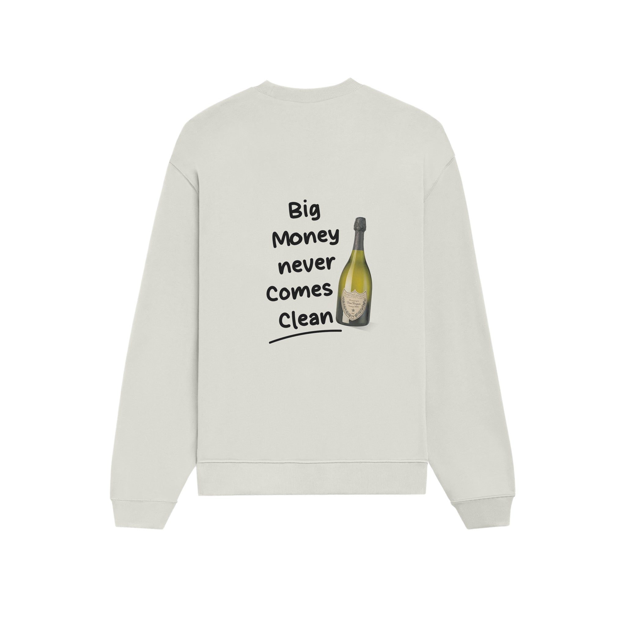 Big Money Never Comes Clean Oversize Sweatshirt - Beyaz - arka görünüm