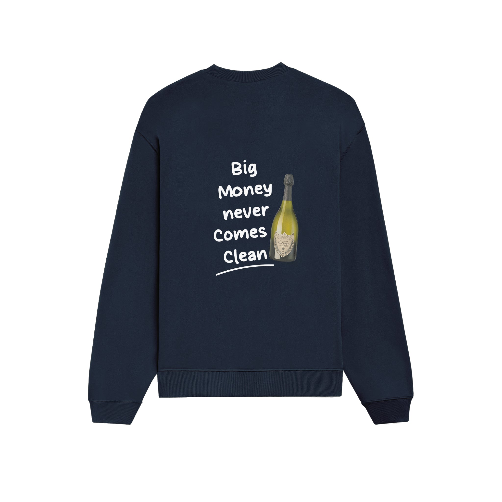 Big Money Never Comes Clean Oversize Sweatshirt - Lacivert - arka görünüm