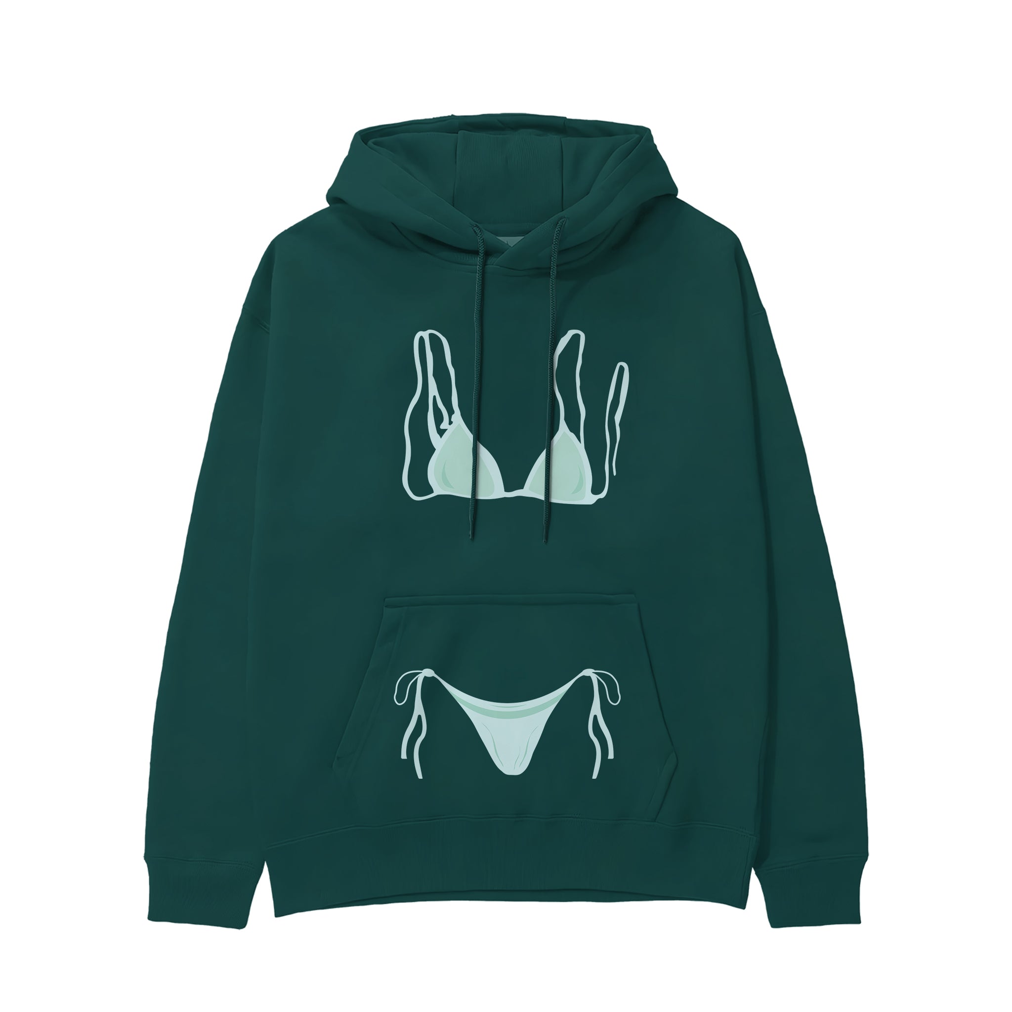 Blue Bikini Hoodie - Koyu Yeşil - ön görünüm