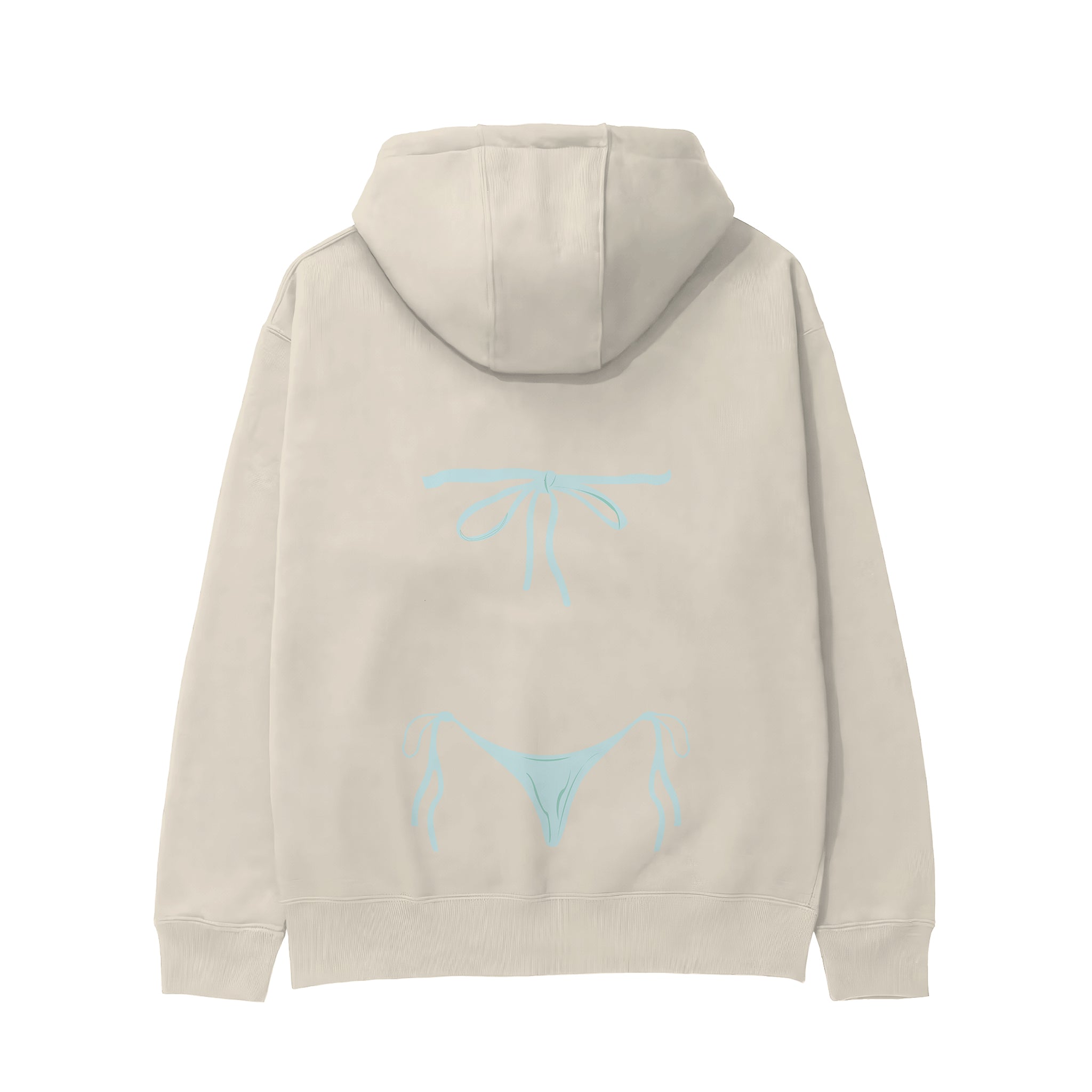 Blue Bikini Hoodie - Krem - arka görünüm