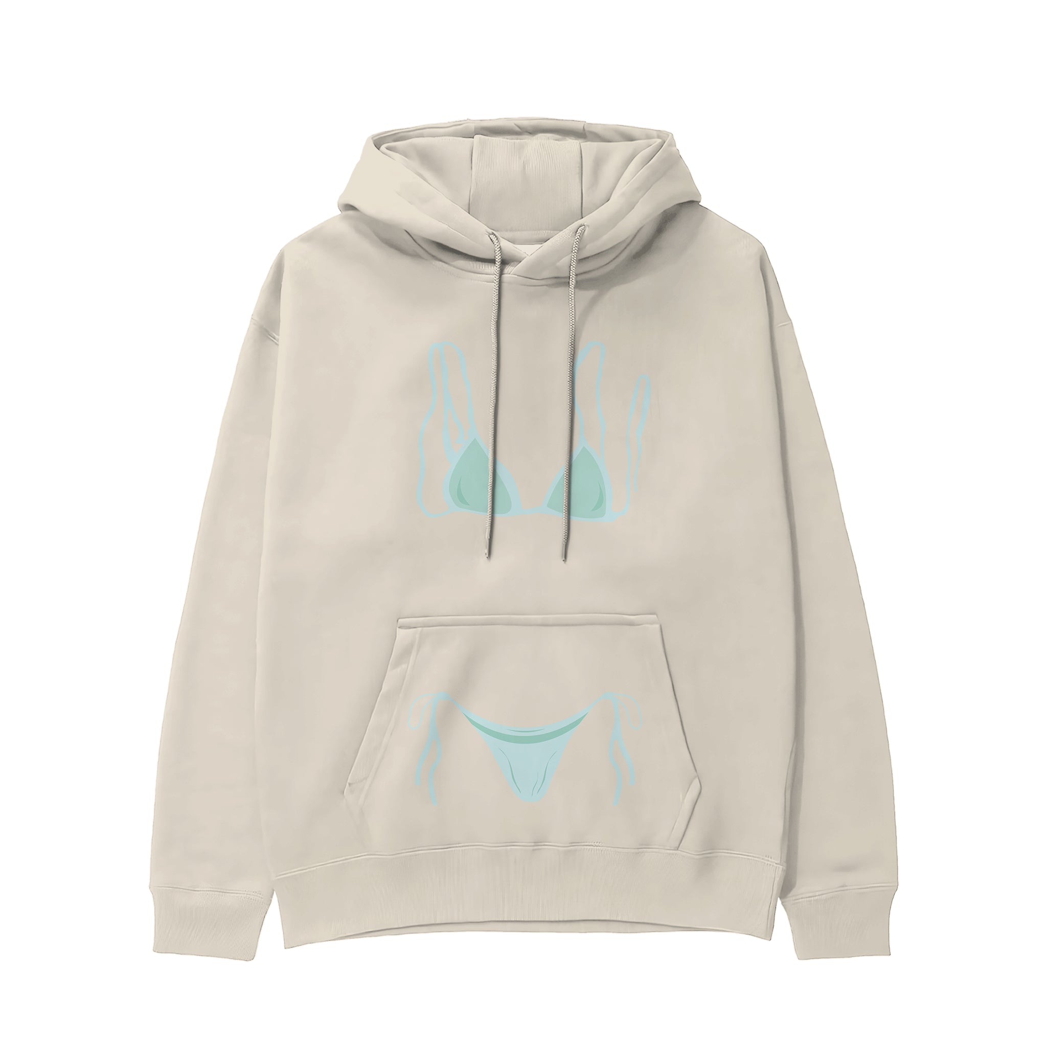 Blue Bikini Hoodie - Krem - ön görünüm