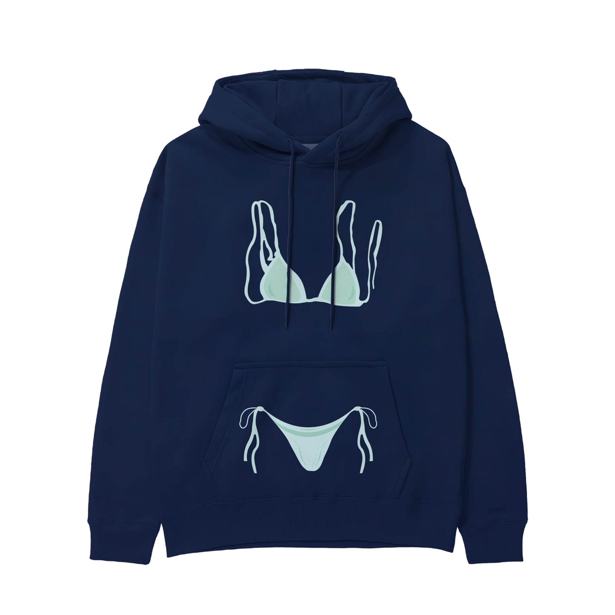 Blue Bikini Hoodie - Lacivert - ön görünüm