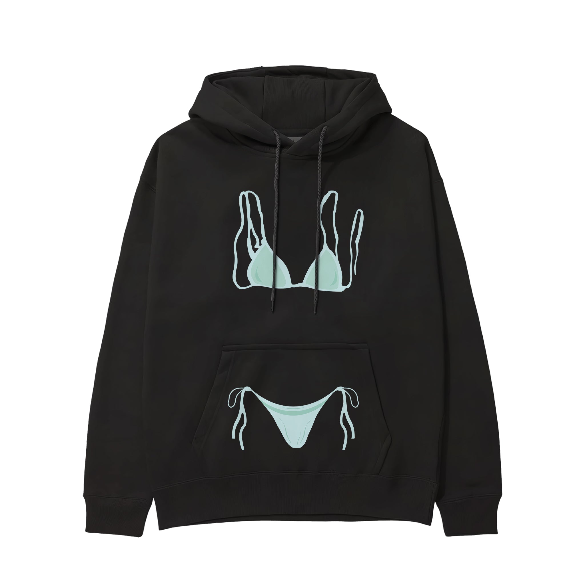 Blue Bikini Hoodie - Siyah - ön görünüm
